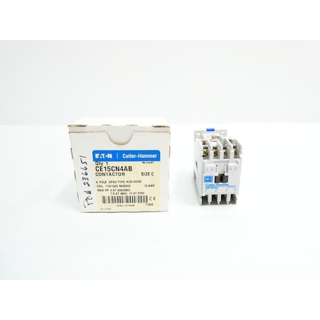 Eaton Cutler-Hammer 600V-AC 12A AMP 7.5HP AC CONTACTOR CE15CN4AB